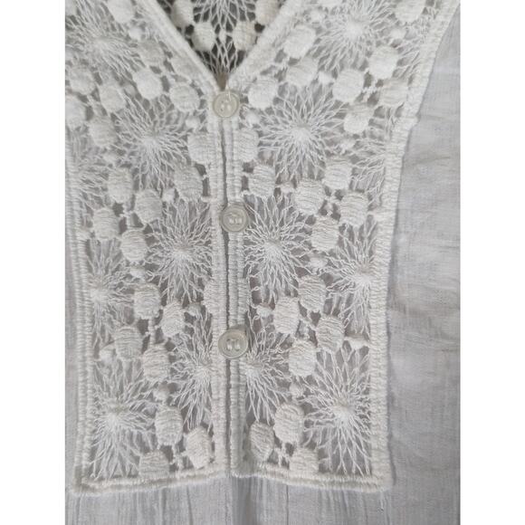 Grand and Green Tunic top XL Rayon/Nylon Bust 43" Len 28.5' Sleeves 3/4 19"Lace - Picture 3 of 13